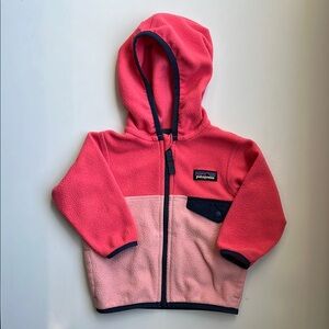 Patagonia Pink and Blue Infant Fleece Hoodie